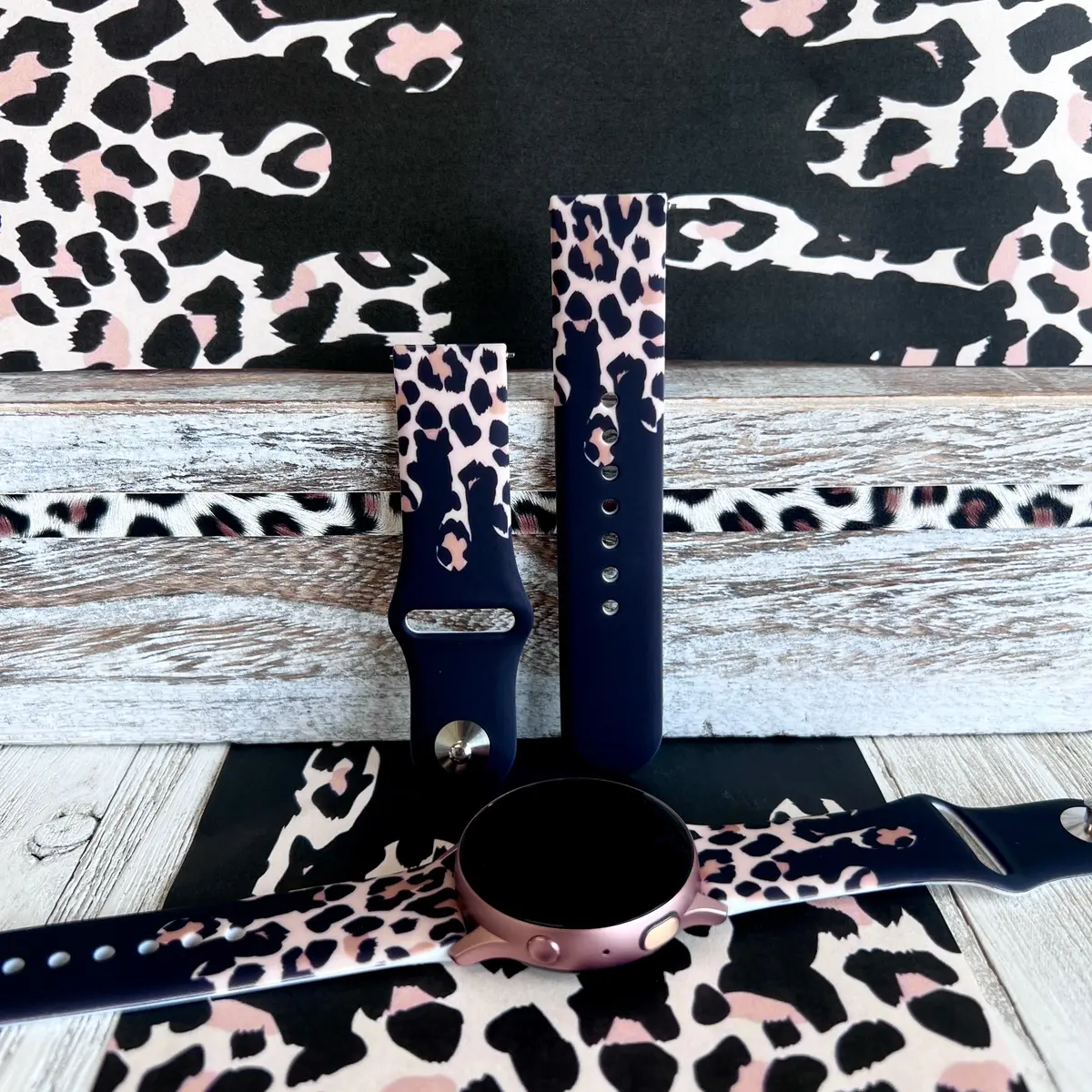 Leopard Drip Print Silicone Band For Samsung Watch 1