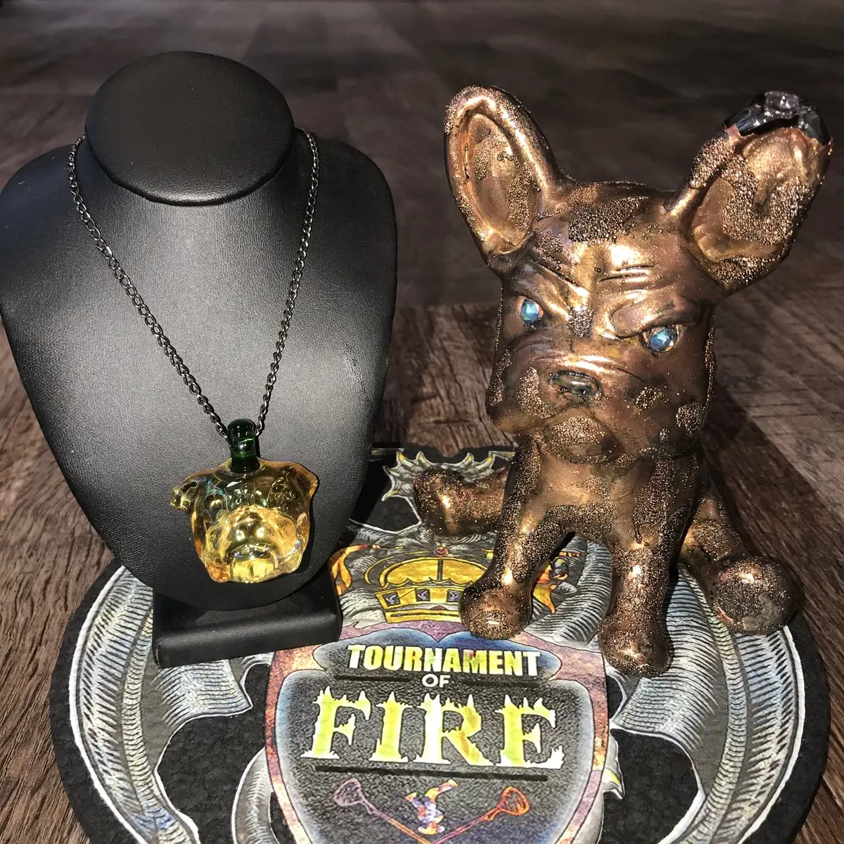 Swanny X Cherry Electroformed Bulldog W/ Fumed Pendant 1