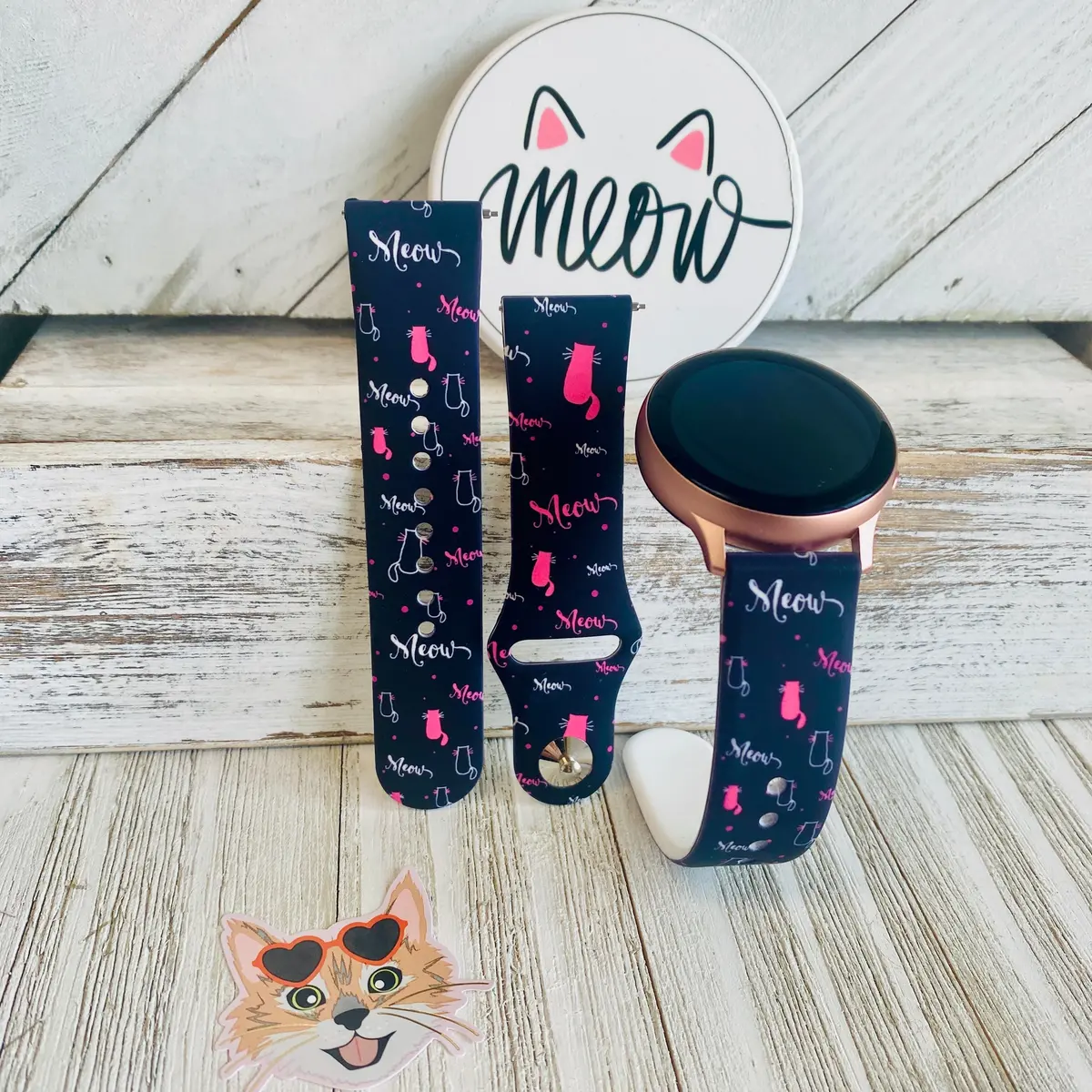Meow Print Silicone Band For Samsung Watch 1