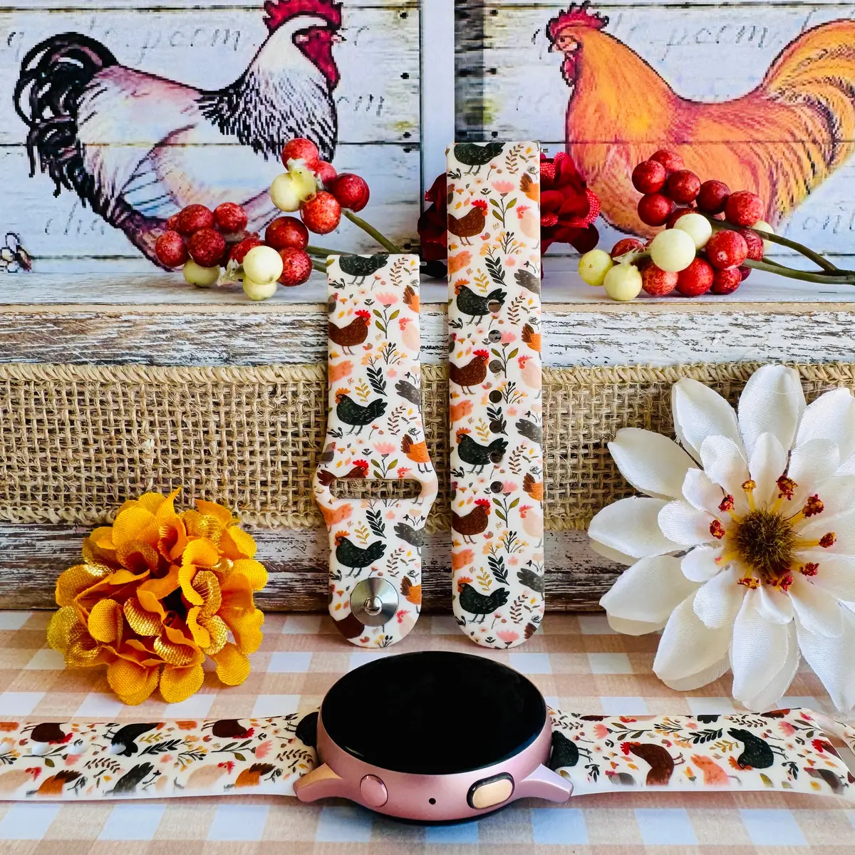 Cluckin' Cute Print Silicone Band For Samsung Watch 1