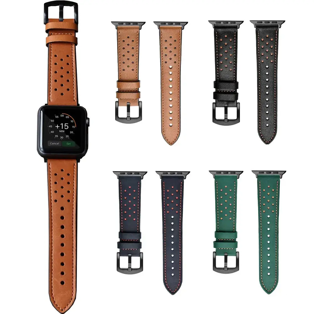 Prestige Leather Band For Apple Watch Multiple Colors Available 1