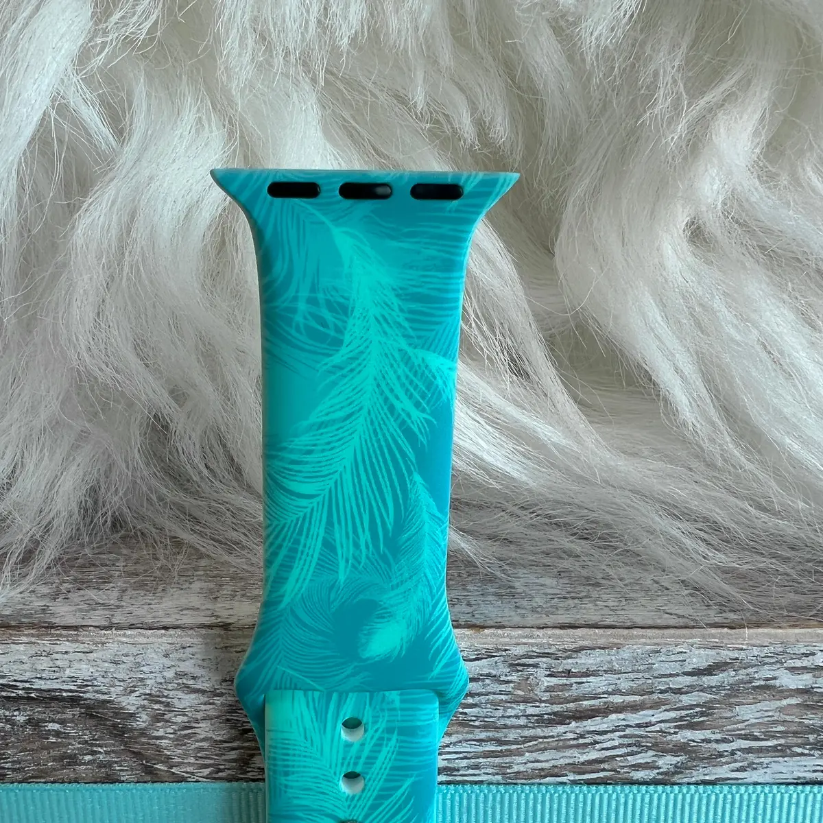Mystical Feather Print Silicone Band For Apple Watch 3