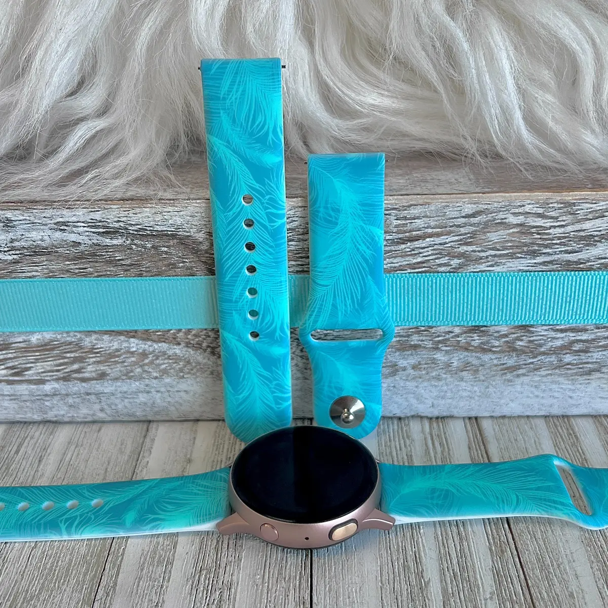 Mystical Feather Print Silicone Band For Samsung Watch 1