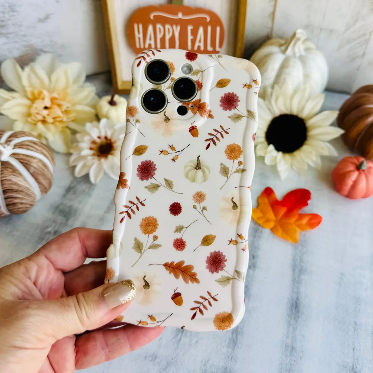 Fall Floral Bliss Wavy Luxe Magsafe Case For Iphone 1