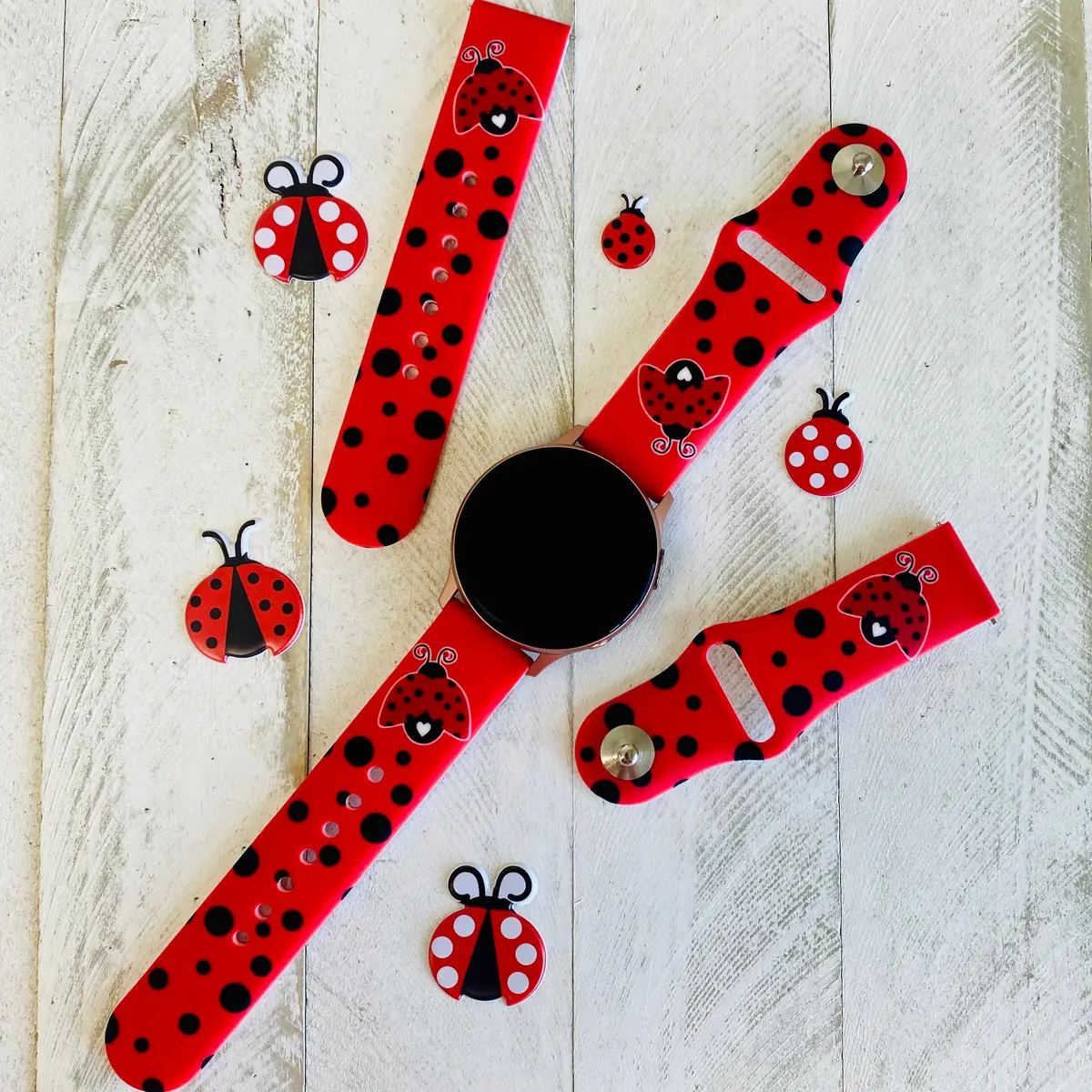 Ladybug Print Silicone Band For Samsung Watch 1