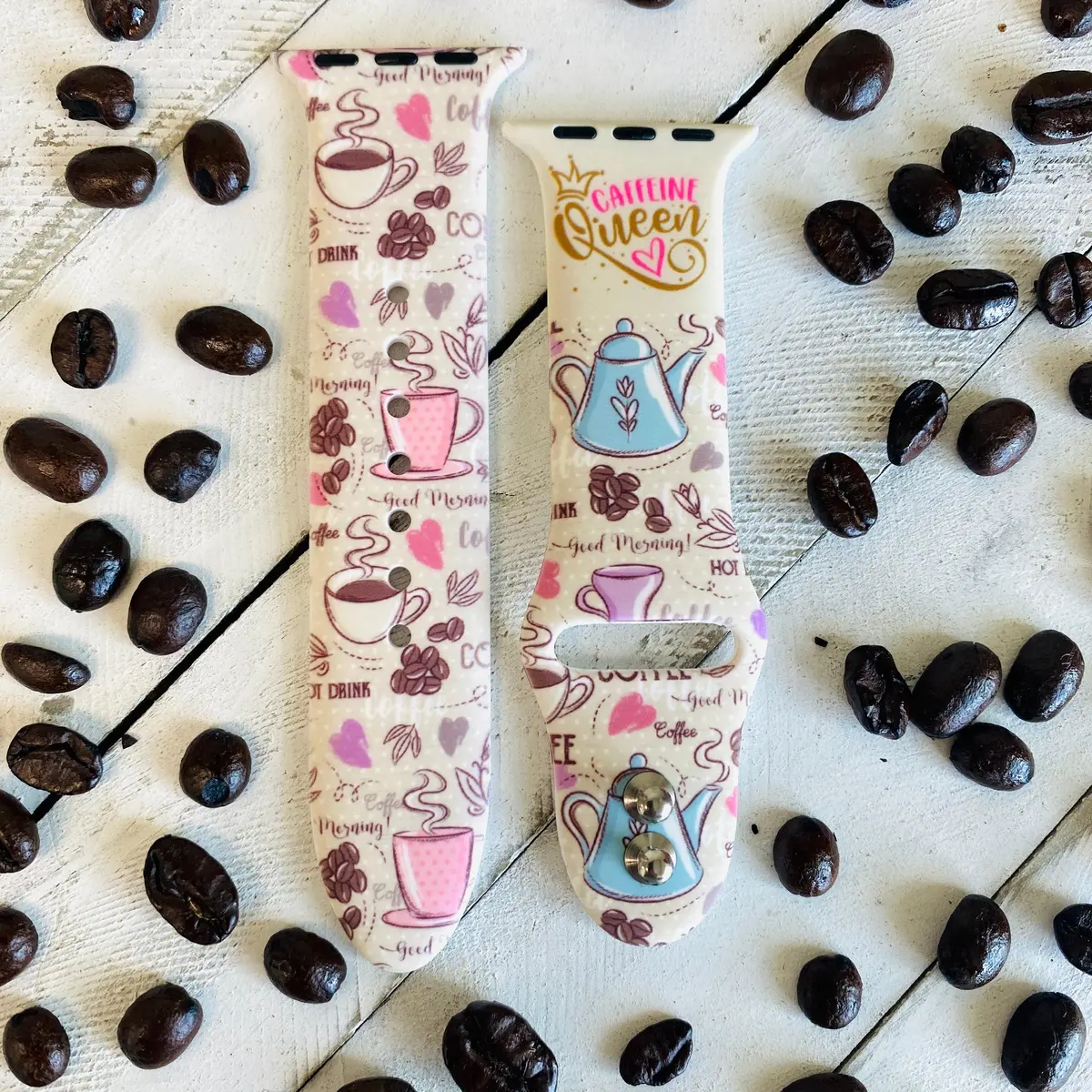Caffeine Queen Print Silicone Band For Apple Watch 1