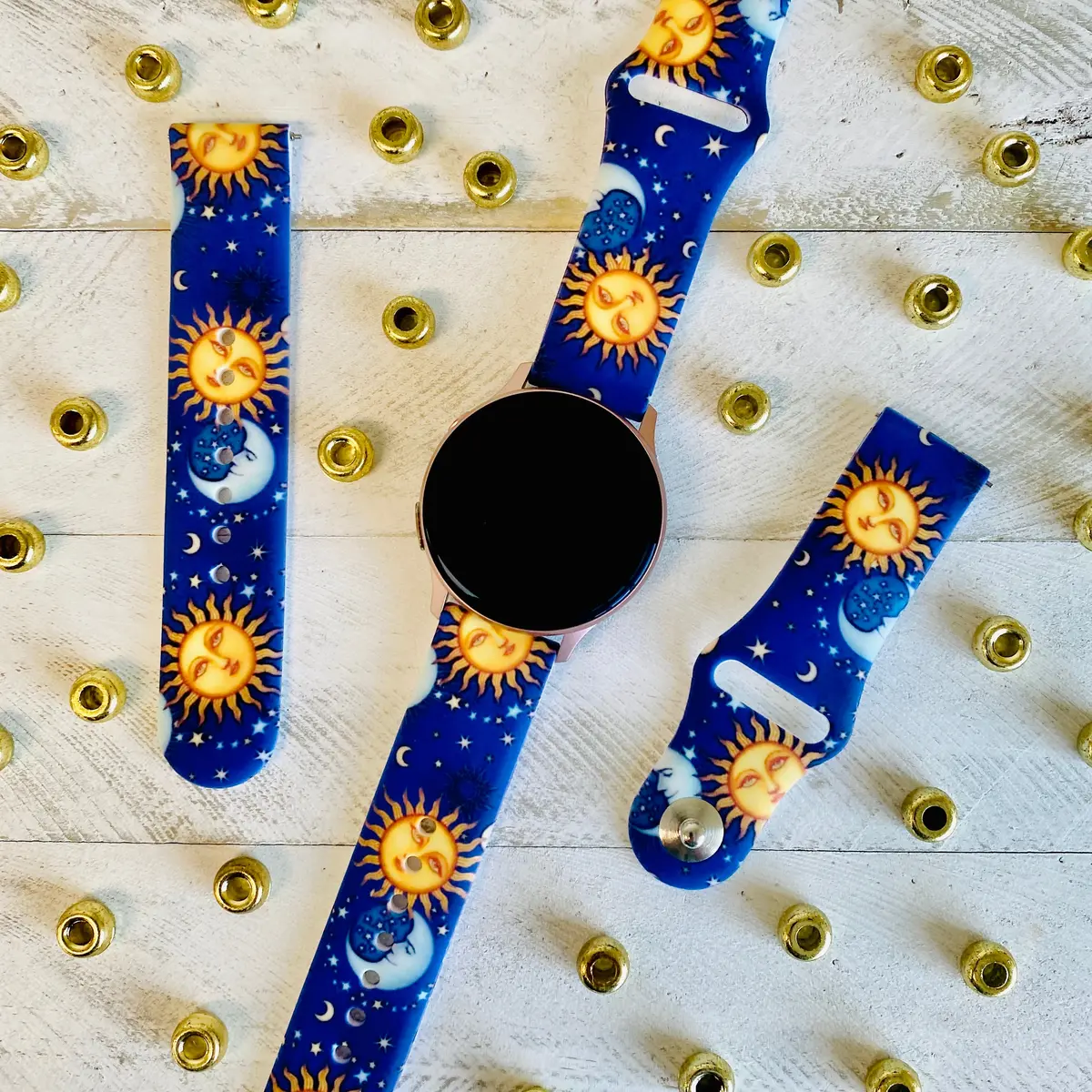 Sun,Moon,Stars Print Silicone Band For Samsung Watch 1