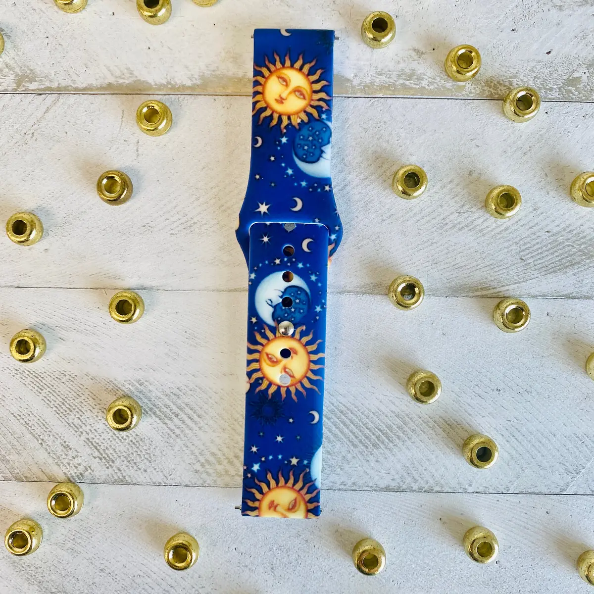 Sun,Moon,Stars Print Silicone Band For Samsung Watch 3