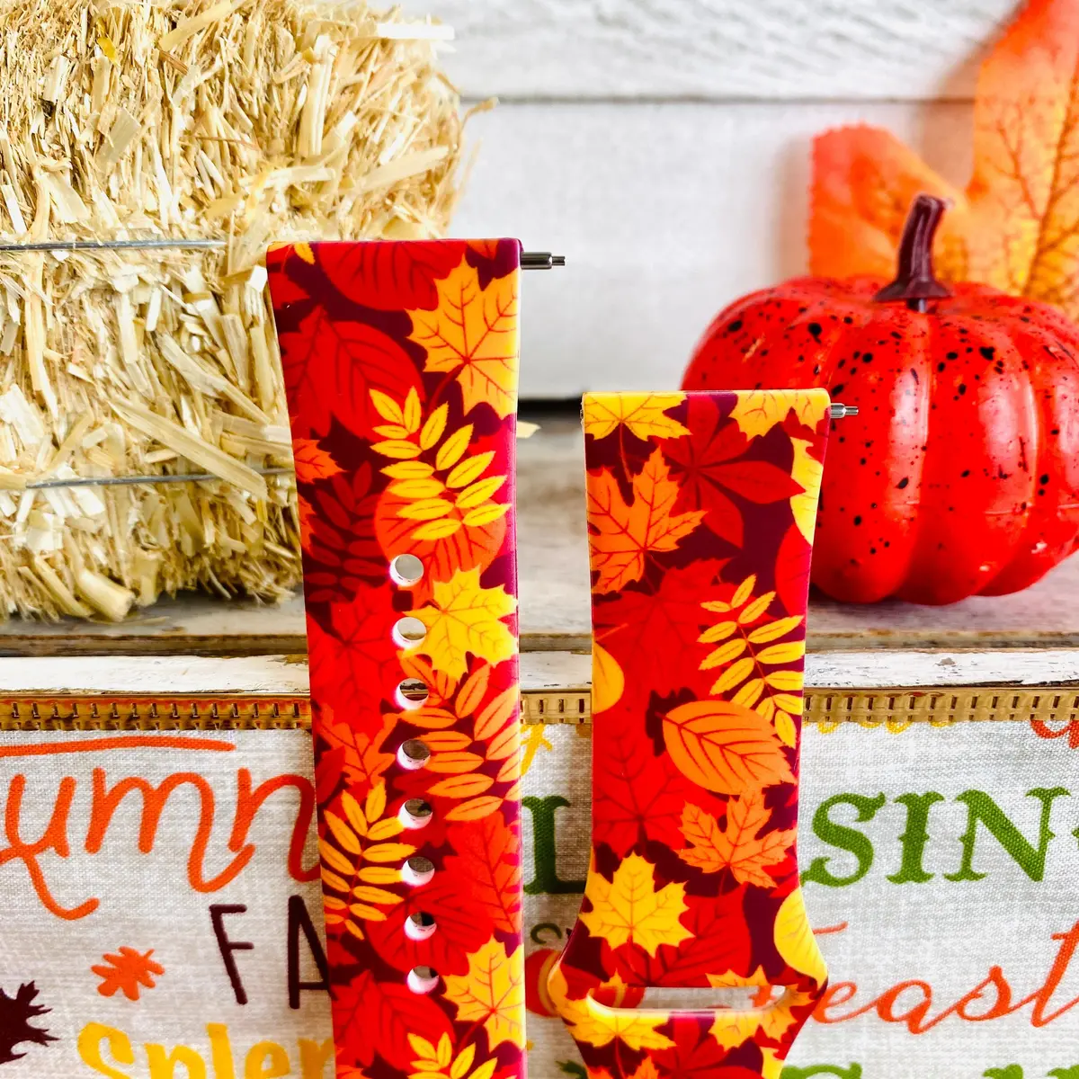 Autumn Leaf Print Silicone Band For Samsung Watch 2