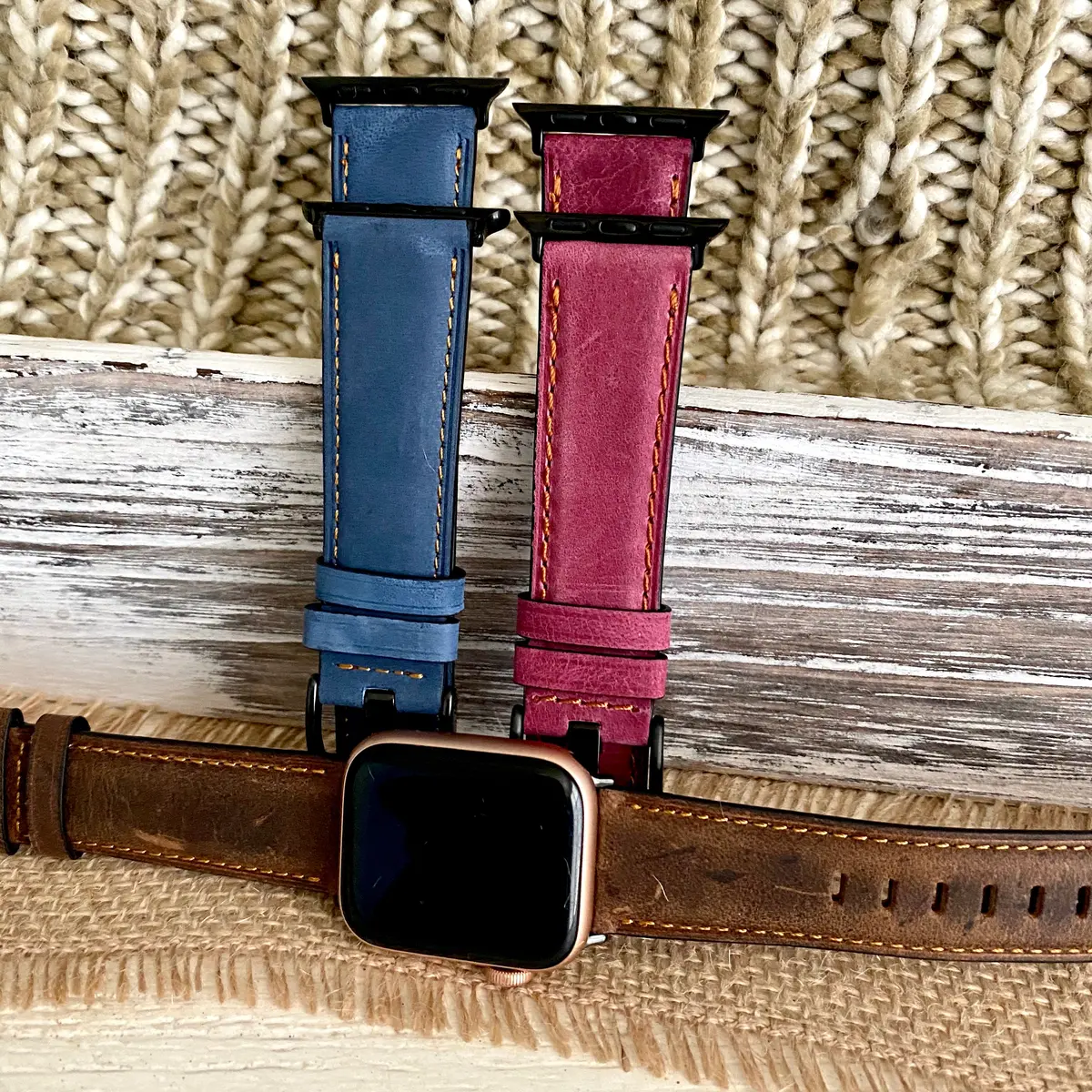 Soft Suede Leather Band For Apple Watch Multiple Colors Available 1