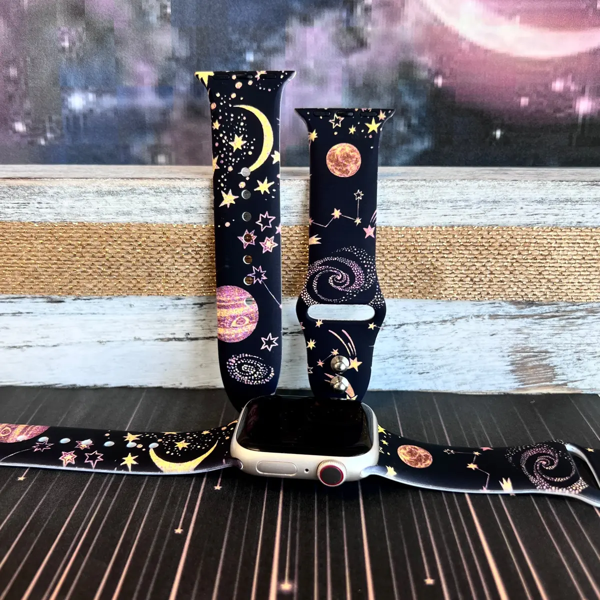 Out Of This World Print Silicone Band For Apple Watch 1