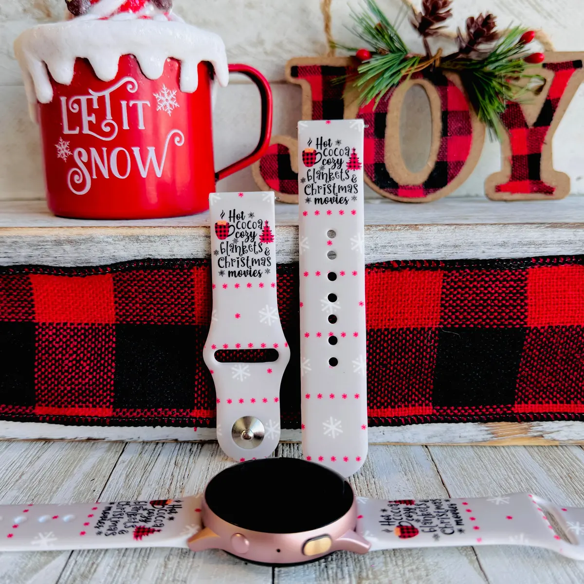 Holiday Flicks & Cocoa Print Silicone Band For Samsung Watch 1