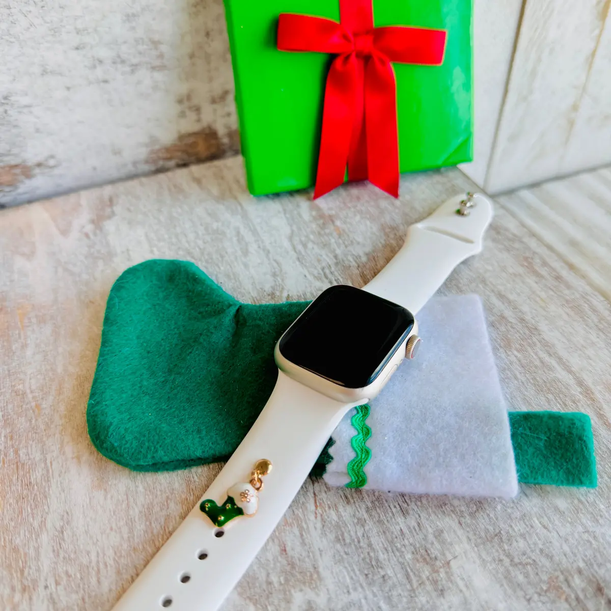 Band Charms 1Pc. Green Christmas Stocking 2
