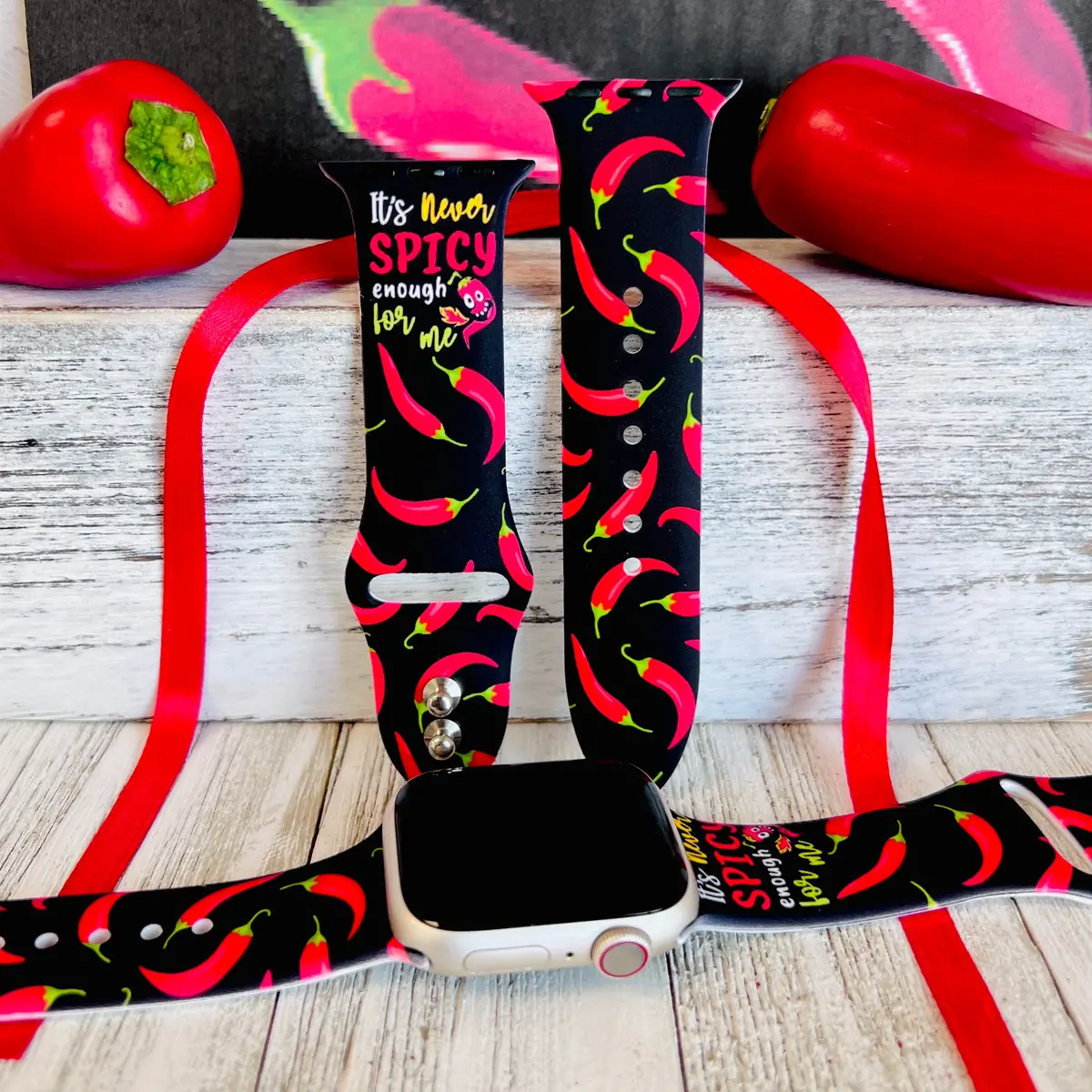 Spicy Print Silicone Band For Apple Watch 1