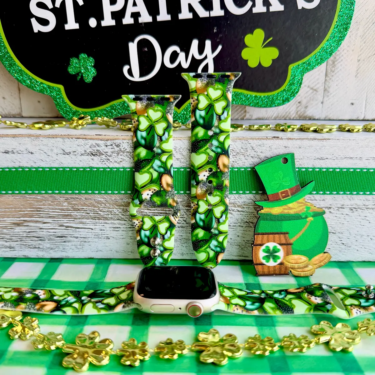 St. Party's Day Print Silicone Band For Apple Watch 1