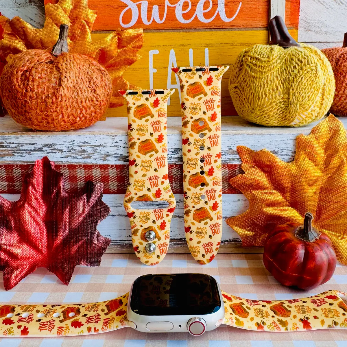 Fall Days Print Silicone Band For Apple Watch 1