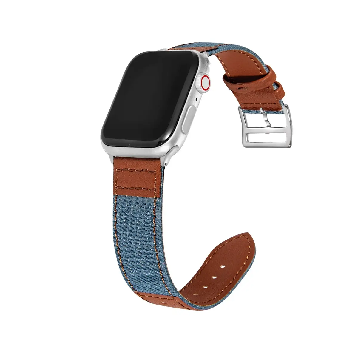 Chic Denim Leather Fusion Band For Apple Watch 1