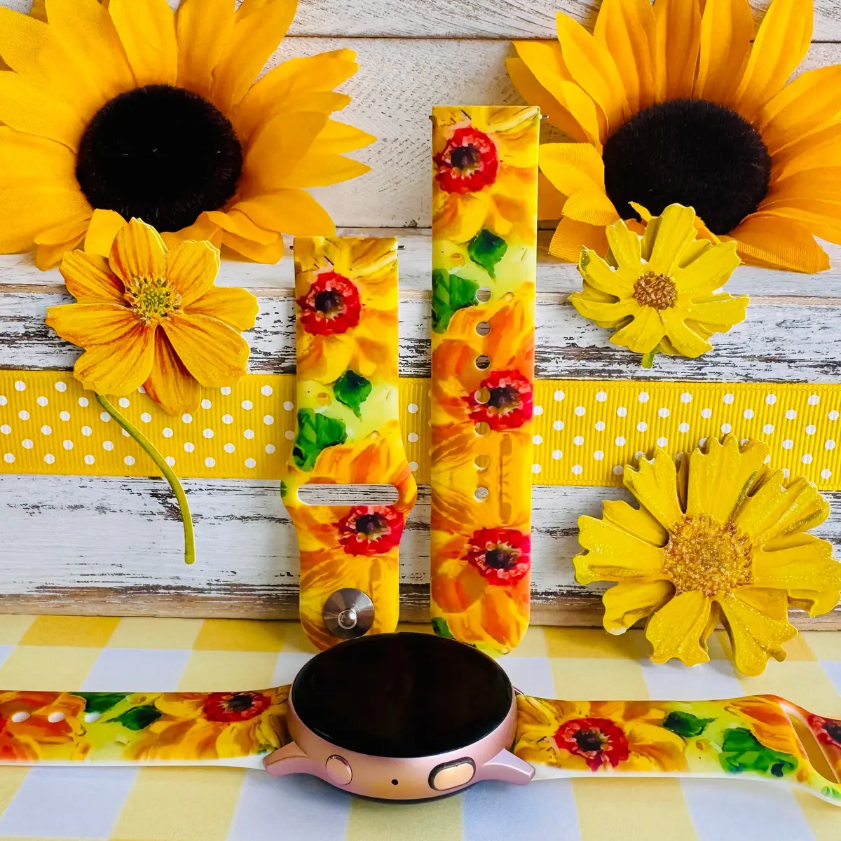 Sunshine Petals Print Silicone Band For Samsung Watch 1