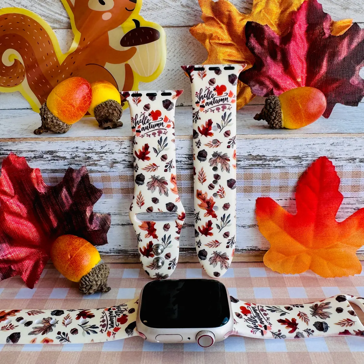 Nutty For Fall Print Silicone Band For Apple Watch 1