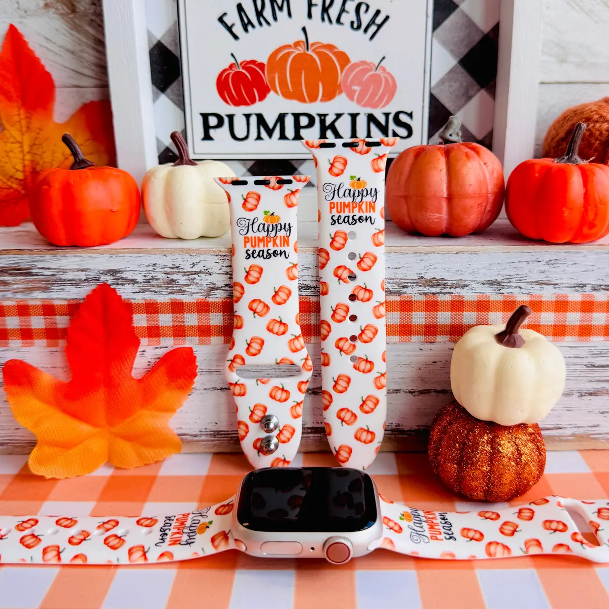 Pumpkin Season Print Silicone Band For Apple Watch 1