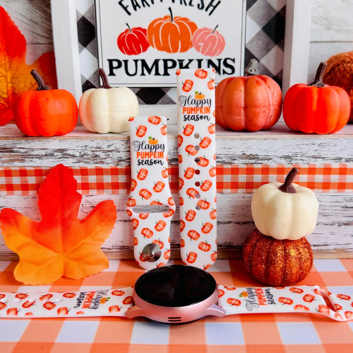 Pumpkin Season Print Silicone Band For Samsung Watch 1