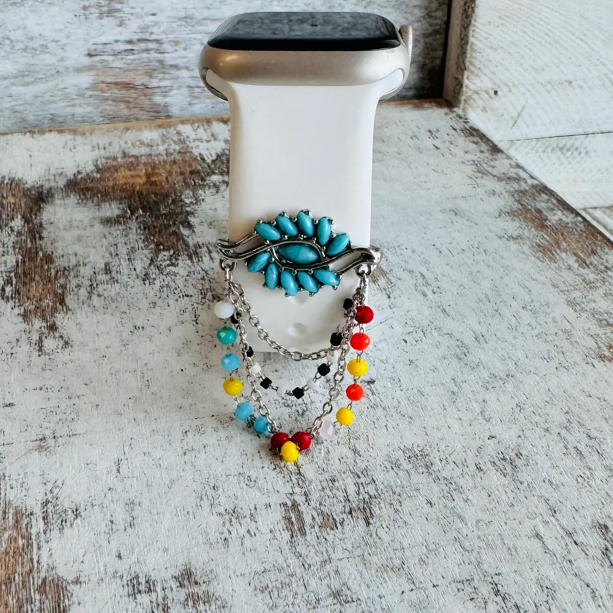 Band Charms 1Pc. Turquoise Beaded Tassel 1