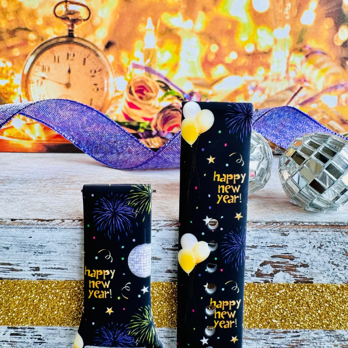Happy New Year Print Silicone Band For Samsung Watch 3