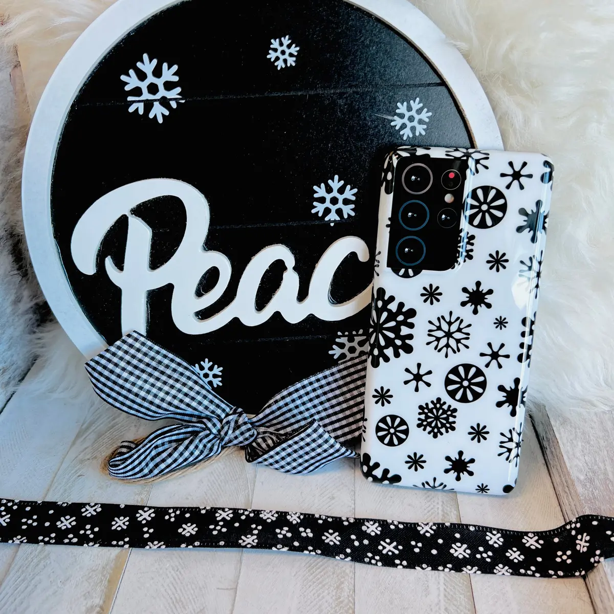 Snowflakes White Background Cell Phone Case For Samsung Galaxy 3