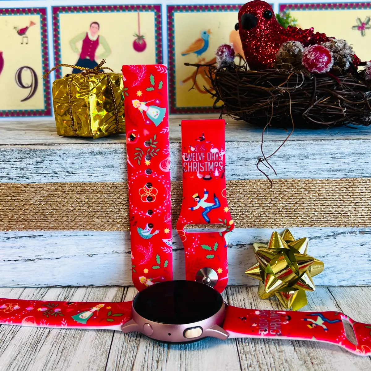 12 Days Of Christmas Print Silicone Band For Samsung Watch 1