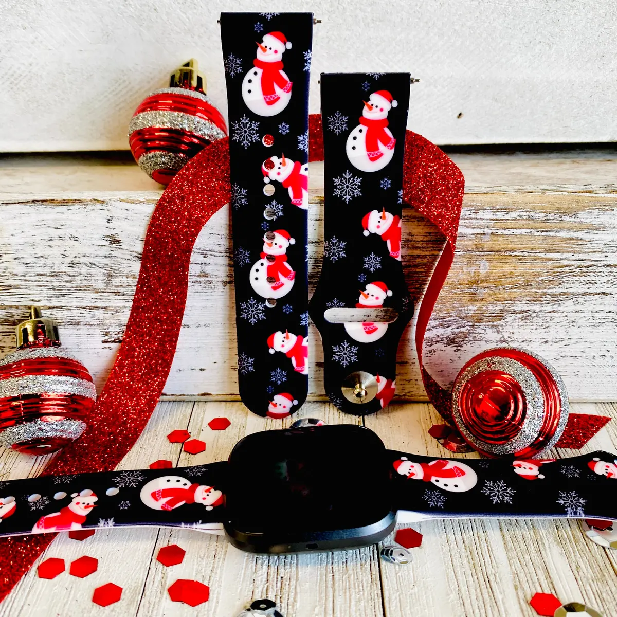 Snowman Print Silicone Band For Fitbit Versa 1/2 1