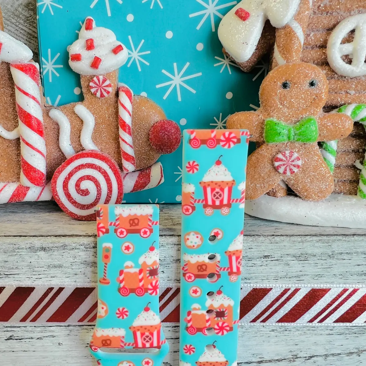Gingerbread Train Print Silicone Band For Samsung Watch 2
