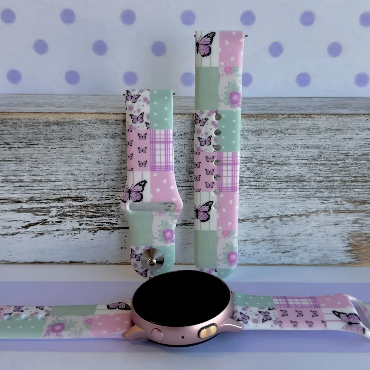Butterfly Quilt Print Silicone Band For Samsung Watch 1