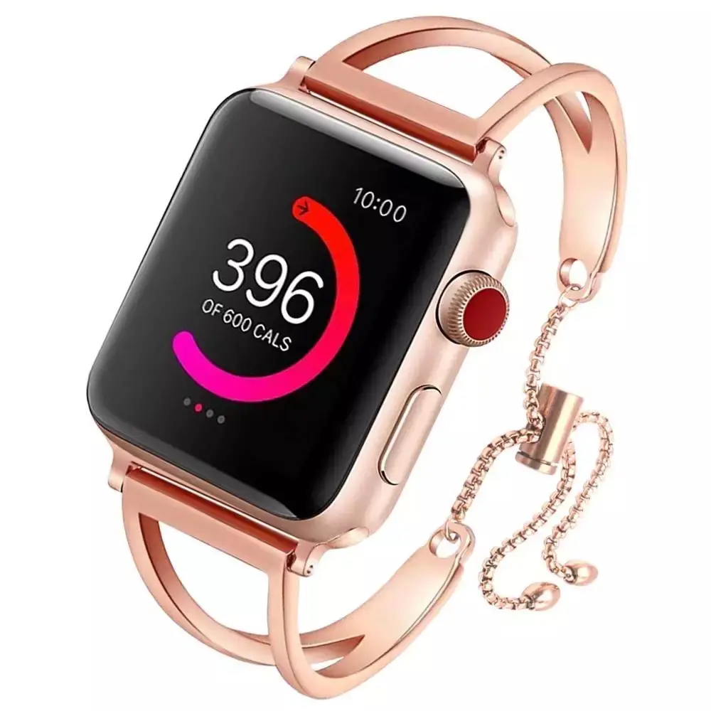 Sleek Stainless Steel Bracelet Band For Apple Watch Multiple Colors Available 2