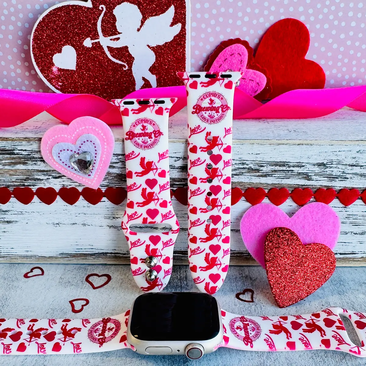 Cupid's Love Potion Print Silicone Band For Apple Watch 1