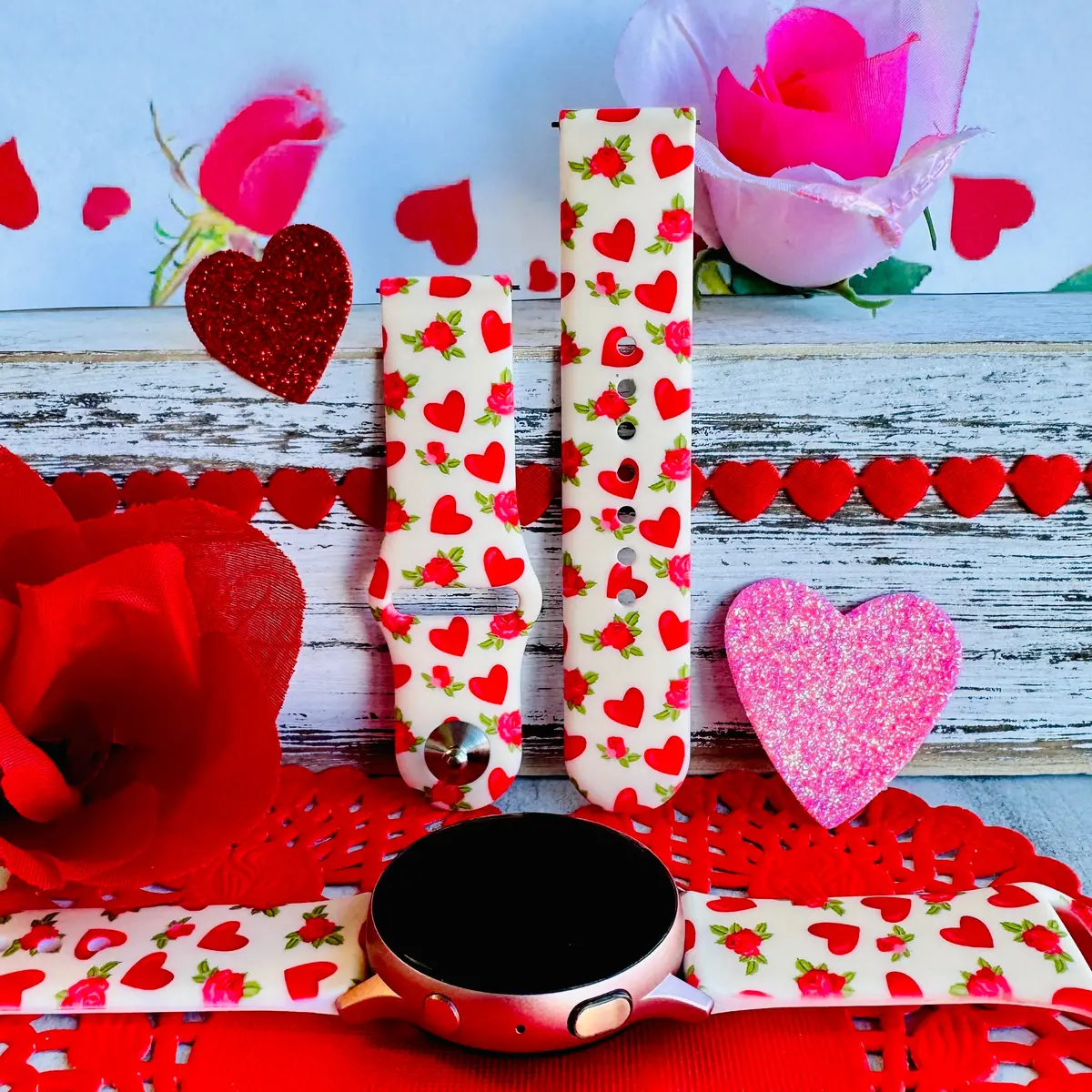 Sweetheart Blooms Print Silicone Band For Samsung Watch 1