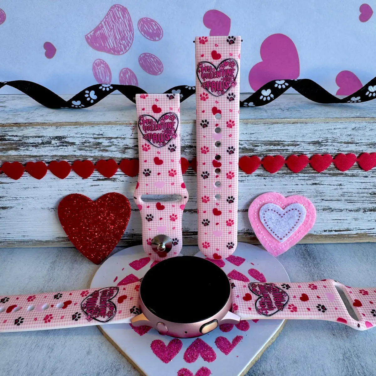 My Paw-Fect Valentine Print Silicone Band For Samsung Watch 1