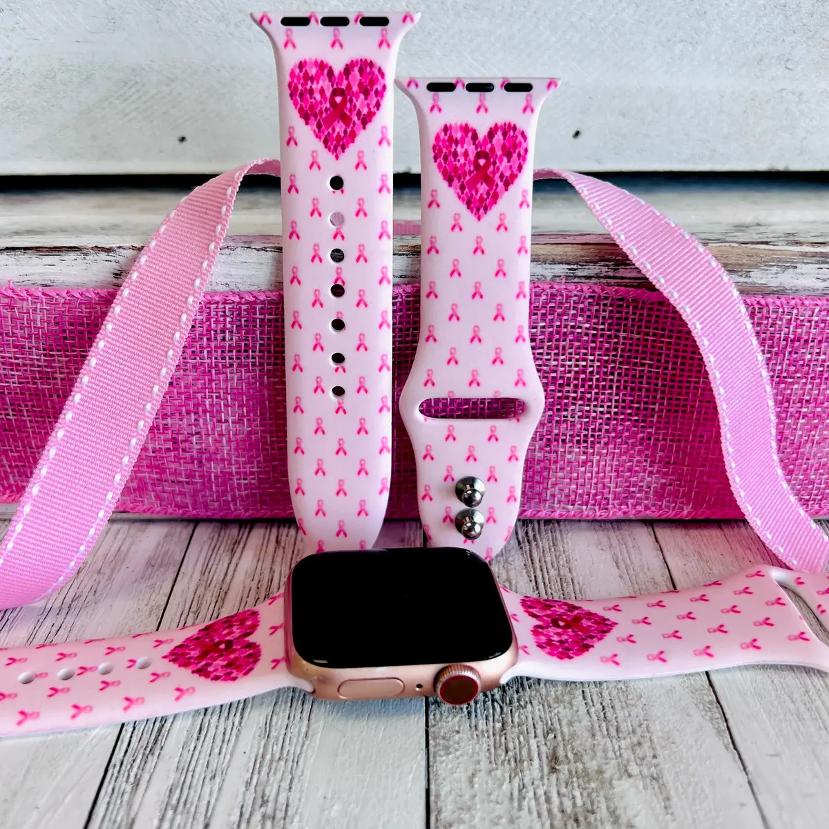 Hope & Love Print Silicone Band For Apple Watch 1