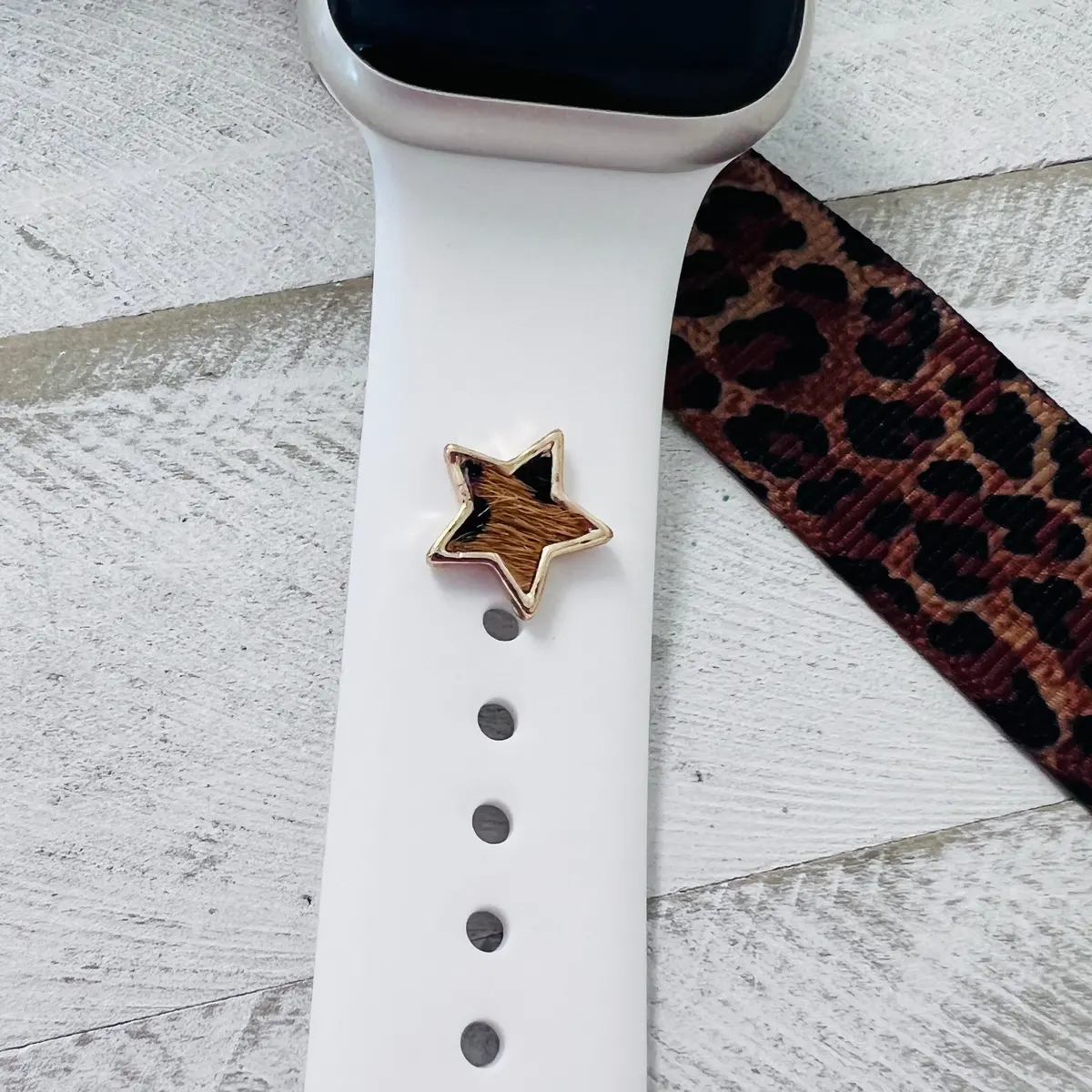 Band Charms 1Pc. Faux Fur Leopard Star 1