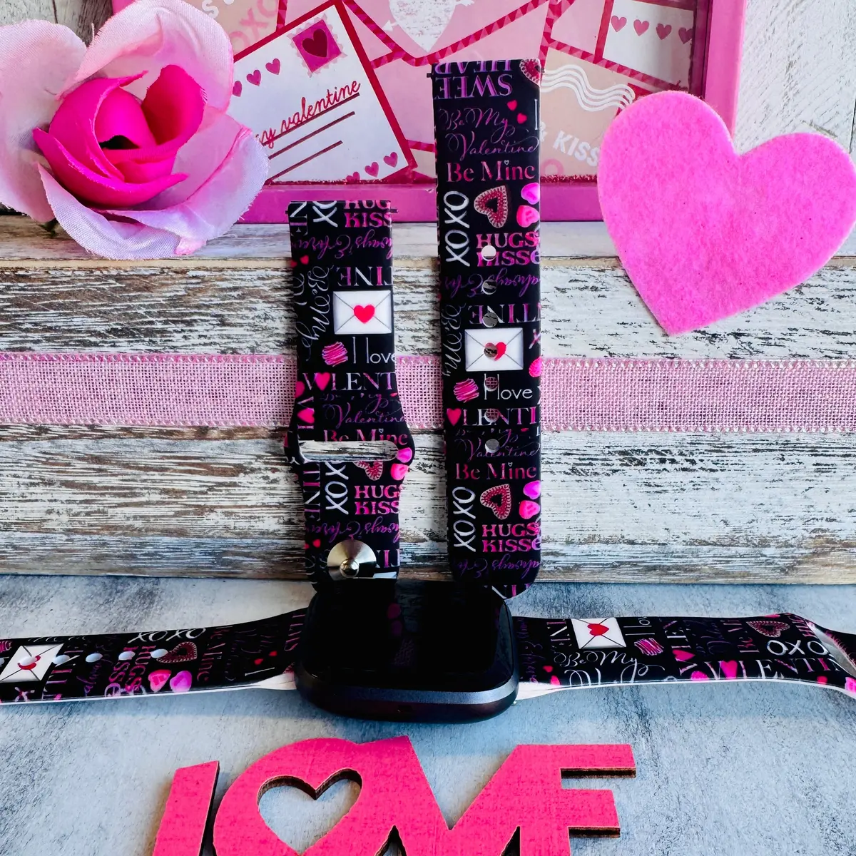 Love Letter Band Print Silicone Band For Fitbit Versa 1/2 1
