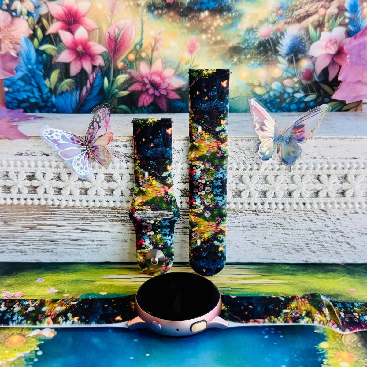 Mystic Garden Print Silicone Band For Samsung Watch 1