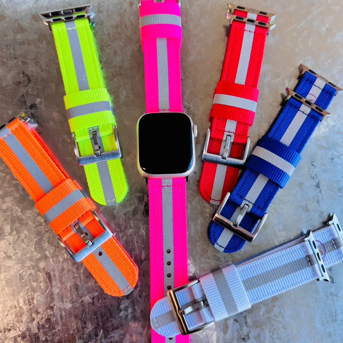 Reflective Braided Nylon Sports Band For Apple Watch Multiple Colors Available 1