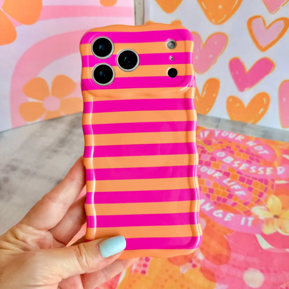 Candy Citrus Stripes Wavy Luxe Magsafe Case For Iphone 1