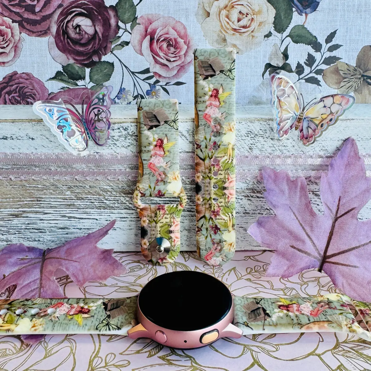 Petals & Pixies Print Silicone Band For Samsung Watch 1