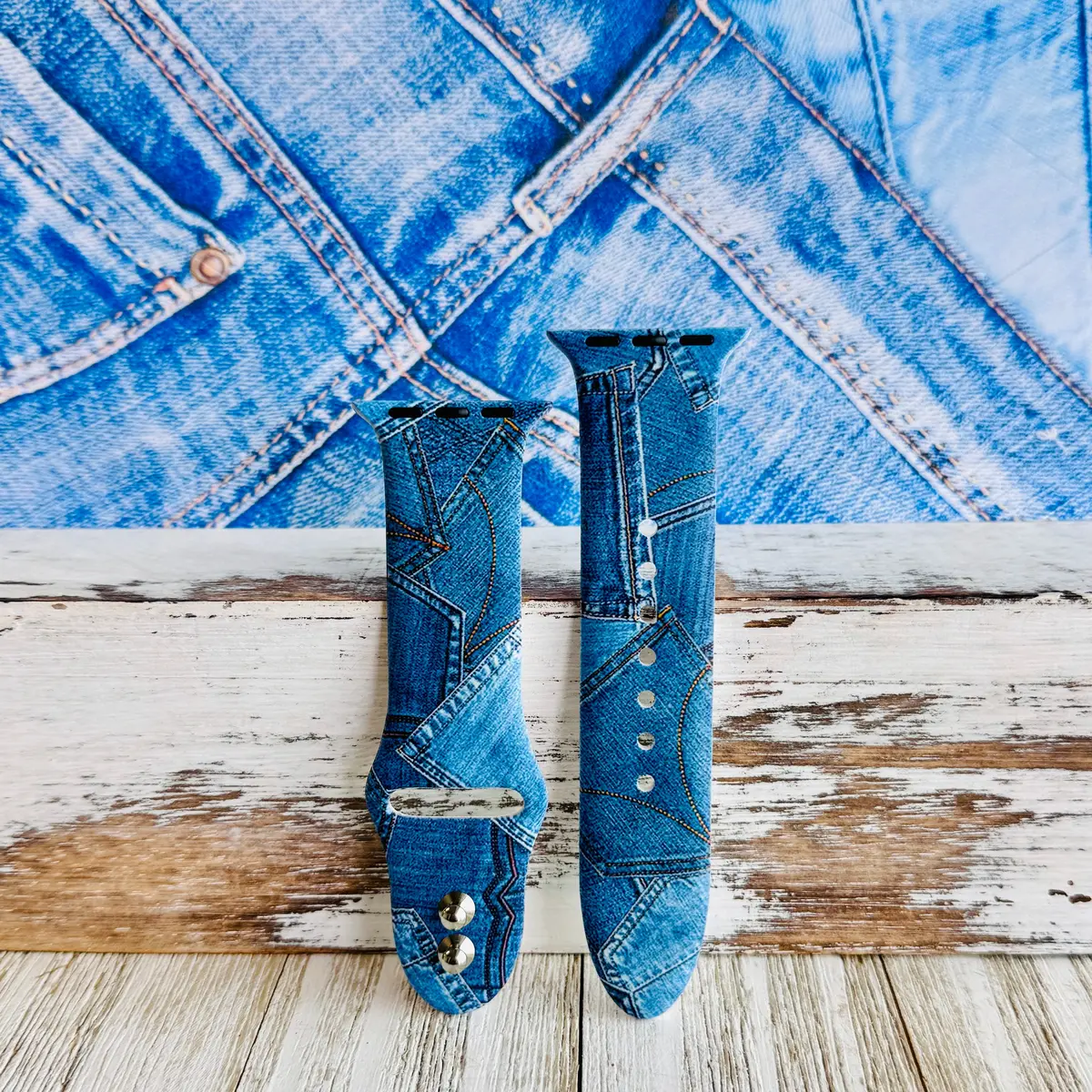 Denim Days Print Silicone Band For Apple Watch 2