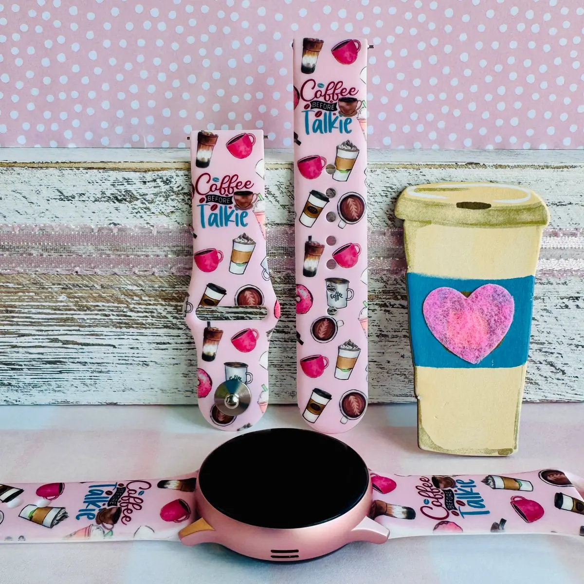Coffee Before Talkie Print Silicone Band For Samsung Watch 1