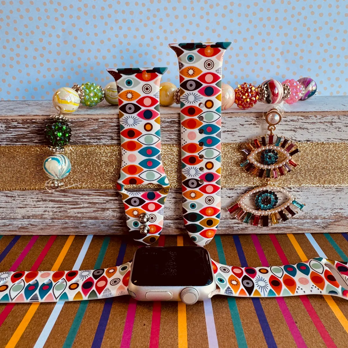 Eye See You Print Silicone Band For Apple Watch 1