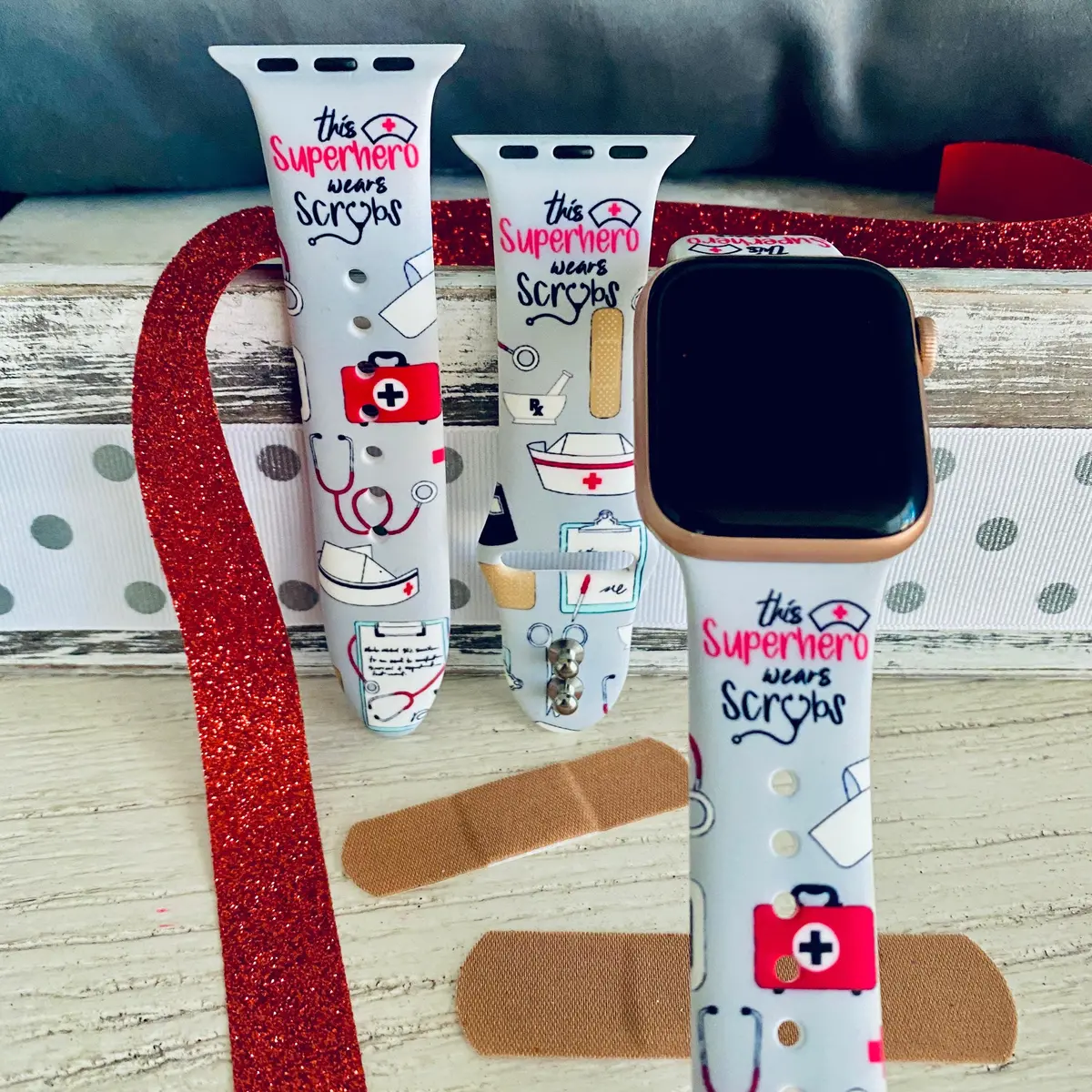 Fancy Scrubs Print Silicone Band For Apple Watch 1