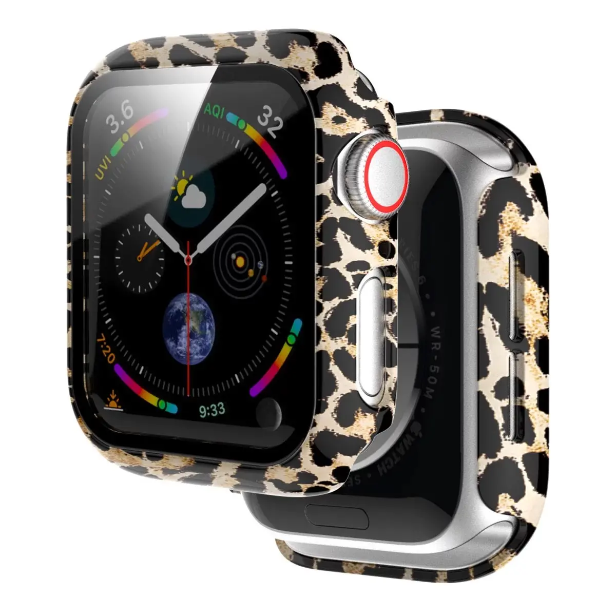 Printed Hard Case With Tempered Glass Screen Protector For Apple Watch Multiple Colors Available 1