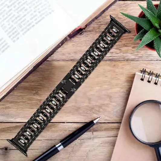 Diamond Dazzle Stainless Steel Link Band For Apple Watch Multiple Colors Available 1