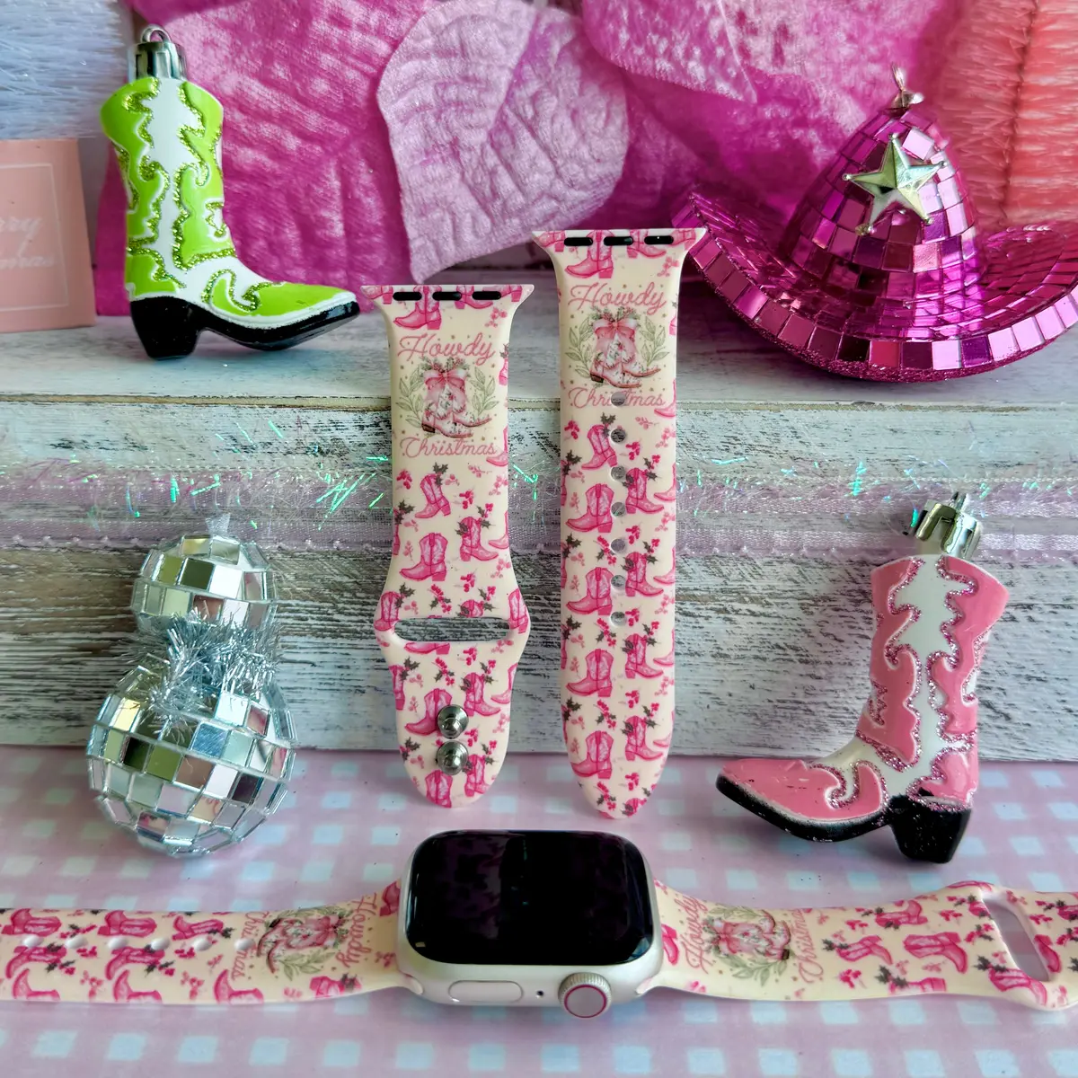 Howdy Holidays Print Silicone Band For Apple Watch 1